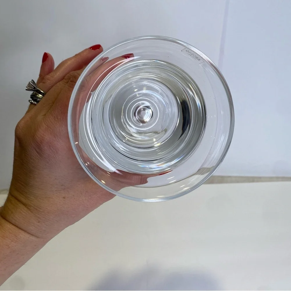 Crate&Barrel Krosno Poland Clear Crystal Suspended Drop Candleholder